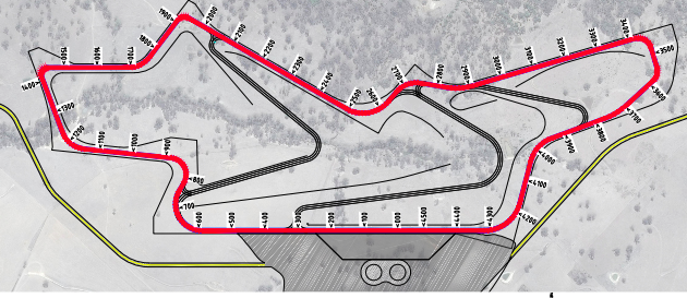 A map showing the layout of a proposed second circuit at Bathurst